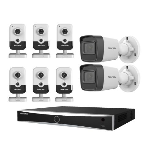 Комплекты видеонаблюдения Hikvision на 8 камер - Комплект IP видеонаблюдения Hikvision KIT-DS194