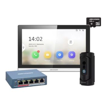 Комплект видеодомофона Hikvision DS-KB8113-IME1(B) UKR+DS-KH6350-TE1+HS-TF