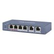 4-портовий некерований PoE комутатор Hikvision DS-3E0106HP-E