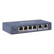 4-портовий некерований PoE комутатор Hikvision DS-3E0106HP-E