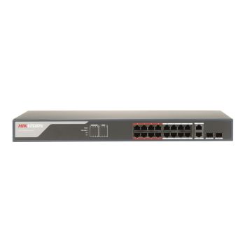 Комутатори від 200 Вт - 16-портовий керований PoE комутатор Hikvision DS-3E1318P-EI