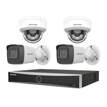 Комплекти відеоспостереження на 4 камери РОЕ - Комплект IP відеоспостереження Hikvision KIT-DS136