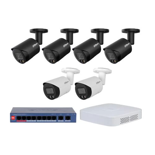 Комплекти відеоспостереження на 6 камер - Комплект IP відеоспостереження Dahua KIT-DH444