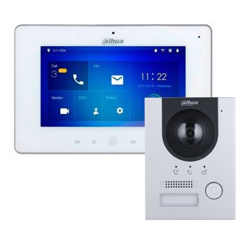 Комплект домофона Dahua DHI-VTH5221DW-S2 + вызывная панель DHI-VTO2201F-P-S2