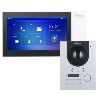 Комплекты домофонов Dahua - Комплект домофона Dahua DHI-VTH2421FW-P + вызывная панель DHI-VTO2201F-P-S2