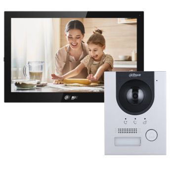 Комплекти домофонів Dahua - Комплект домофона Dahua DHI-VTH5341G-W + виклична панель DHI-VTO2201F-P-S2