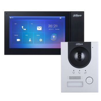 Комплект домофона Dahua DHI-VTH2421FB-P + вызывная панель DHI-VTO2201F-P-S2