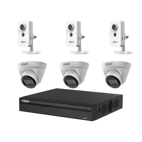 Комплекты видеонаблюдения на 6 камер - Комплект IP видеонаблюдения Dahua KIT-DH190
