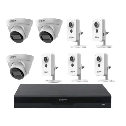 Комплекты видеонаблюдения Dahua на 8 камер - Комплект IP видеонаблюдения Dahua KIT-DH195