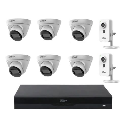 Комплекты видеонаблюдения Dahua на 8 камер - Комплект IP видеонаблюдения Dahua KIT-DH196