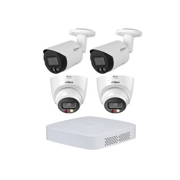 Комплекты видеонаблюдения на 4 камеры - Комплект IP видеонаблюдения Dahua KIT-DH381