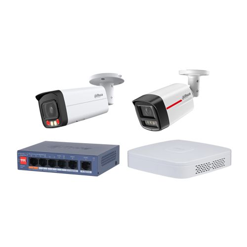 Комплекты видеонаблюдения на 2 камеры - Комплект IP видеонаблюдения Dahua KIT-DH427