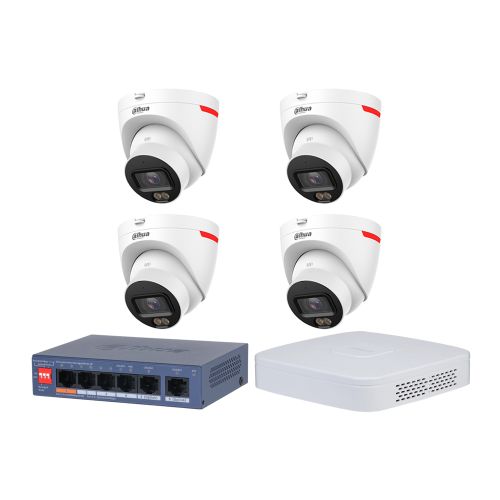 Комплекты видеонаблюдения на 4 камеры РОЕ - Комплект IP видеонаблюдения Dahua KIT-DH455