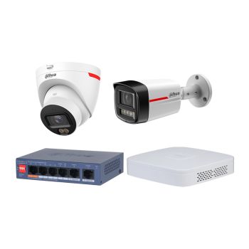Комплекты видеонаблюдения с PoE питанием - Комплект IP видеонаблюдения Dahua KIT-DH456