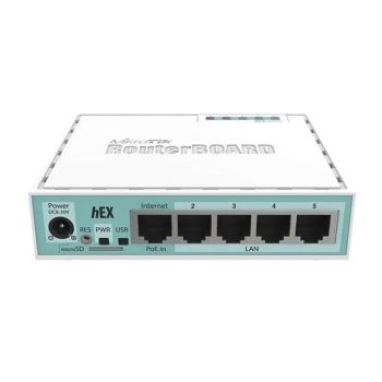 Сетевое оборудование - 5-портовый маршрутизатор Mikrotik hEX (RB750Gr3)