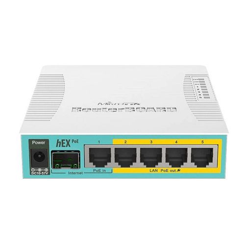 Комплектующие - 5-портовый PoE маршрутизатор MikroTik hEX PoE (RB960PGS)