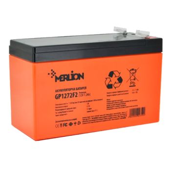 Свинцово-кислотная аккумуляторная батарея MERLION AGM GP1272F2 PREMIUM 7.2А/ч 12В
