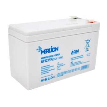 Акумуляторная батарея MERLION AGM GP1275F2 12В 7.5А/ч