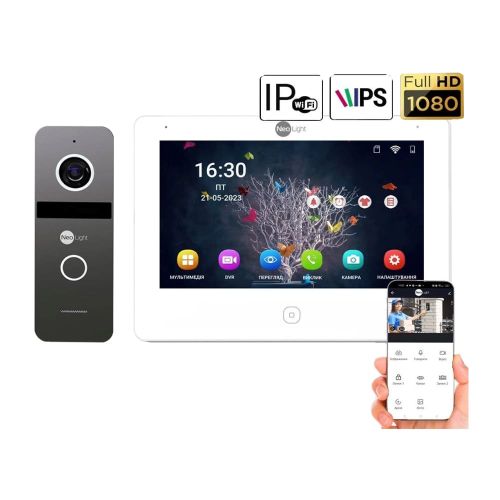 Комплекты видеодомофона для дома - Комплект видеодомофона NeoLight NeoKIT IP Pro WF 7