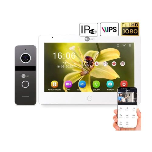 Комплекты видеодомофона для дома - Комплект видеодомофона NeoLight NeoKIT IP Pro WF 10