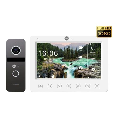 Комплекты домофона для помещения - Комплект видеодомофона Neolight KAPPA + HD + панель SOLO FHD PRO Graphite