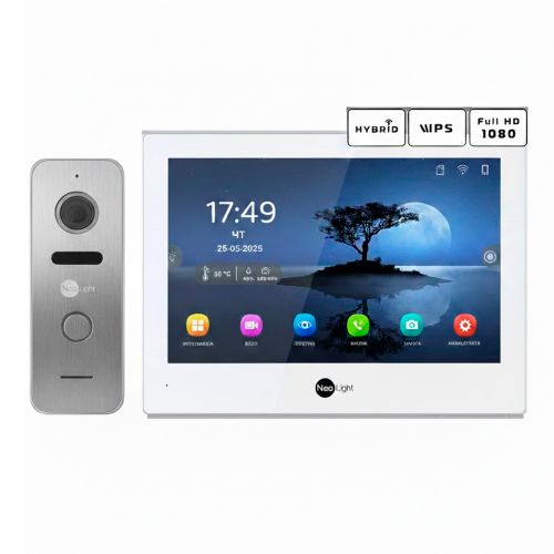 Домофоны Neolight - Комплект IP видеодомофона Neolight ALPHA Hybrid + PRIME FHD Silver с уголком