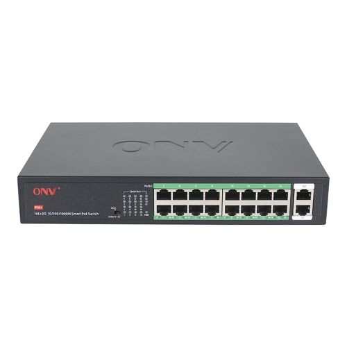 Коммутаторы для монтажа в стойку - 18-портовый неуправляемый PoE коммутатор ONV H1016PLS