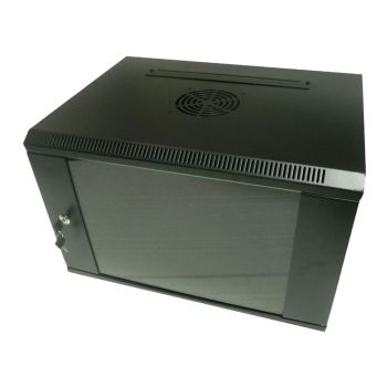Серверные шкафы 9U - Шкаф коммутационный настенный Hypernet WMNC-9U-FLAT-AC-BLACK 9U 600x450
