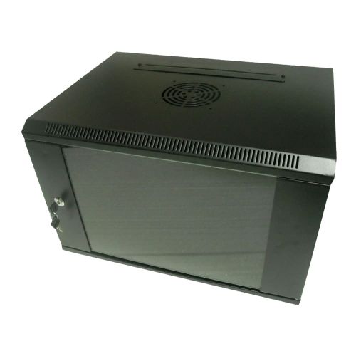 Серверные шкафы 9U - Шкаф коммутационный настенный Hypernet WMNC-9U-FLAT-AC-BLACK 9U 600x450