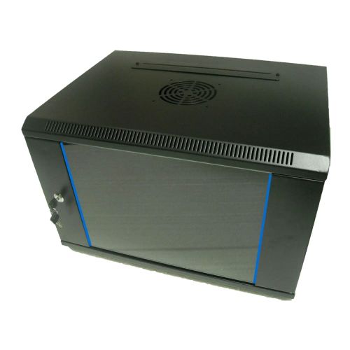 Серверные шкафы 15U - Шкаф коммутационный настенный Hypernet WMNC66-15U-FLAT-AC-BLACK 15U 600x600 разборный черный