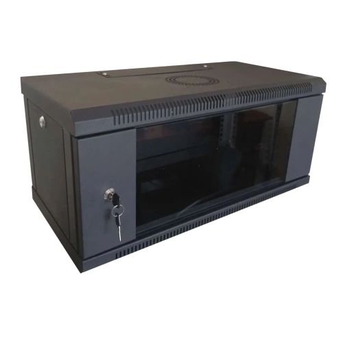Серверные шкафы 4U - Шкаф коммутационный настенный разборный Hypernet WMNC-4U-FLAT-AC-BLACK 4U 600x450 черный 