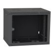 Шкаф телекоммуникационный IPCOM 9U 600x450 двери стекло (черный)