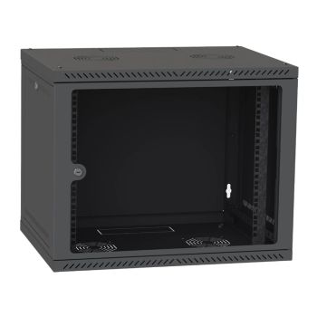 Шкаф телекоммуникационный IPCOM 12U 600x450 двери стекло (черный) 