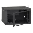 Шкаф телекоммуникационный стекло (RAL9005) IPCOM СН-4U-060х035-ДС-9005