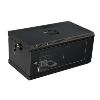 Шкаф 19 "4U, 600x350x284мм эконом, акриловое стекло, черный UA-MGSWL435B