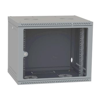 Шафа телекомунікаційна IPCOM 9U 600×600 скляні двері сіра