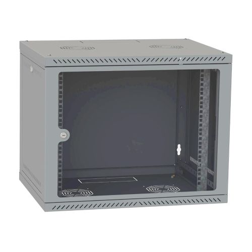 Серверные шкафы 9U - Шкаф телекоммуникационный IPCOM 9U 600×600 стеклянная дверь серый