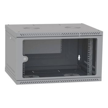 Шафа телекомунікаційна IPCOM 6U 600×600 скляні двері сіра