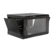 Шкаф 19" 6U, 600x400x373 мм акриловое стекло, черный