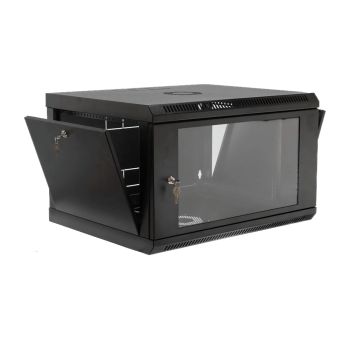 Шафа 19" 6U, 600x400x373 мм акрилове скло, чорна