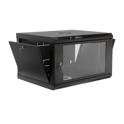 Шкафы - Шкаф 19" 6U, 600x400x373 мм акриловое стекло, черный