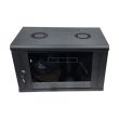 Шкаф EServer 6U 600х500х370 стекло, черный