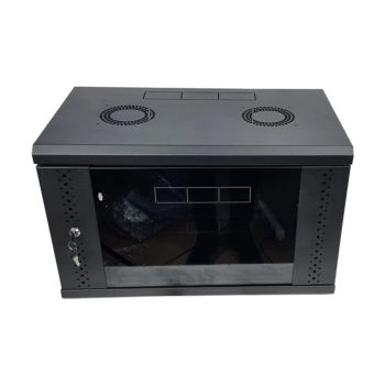 Шкаф EServer 6U 600х500х370 стекло, черный