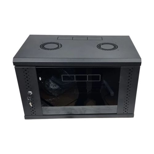 Шкафы - Шкаф EServer 6U 600х500х370 стекло, черный