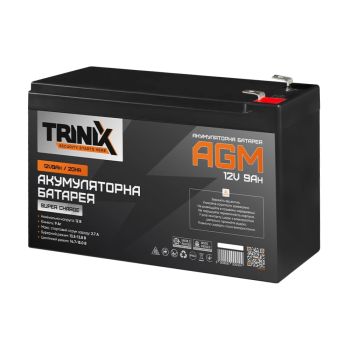 Свинцово-кислотная аккумуляторная батарея TRINIX Super Charge AGM 12 В 9 А·ч