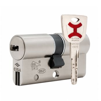Цилиндр CISA AP4 S ключ-ключ 60 мм (3 ключа) матовый никель 30x30