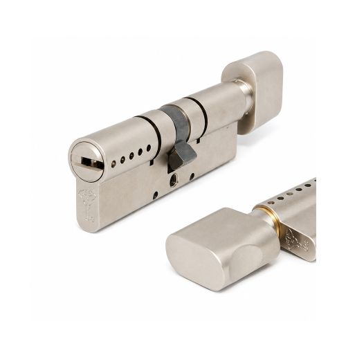 Дверная фурнитура MUL-T-LOCK - Цилиндр Mul-t-lock Interactive+ ключ-тумблер 54 мм никель сатин 27x27Т
