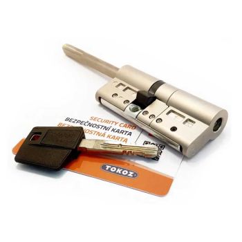 Цилиндр для замка TOKOZ - Цилиндр Tokoz Pro 300 шток/ключ 60 мм матовый никель 30x30