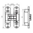 Дверные петли OTLAV INVISACTA 3D 30x120 mm матовый хром (пластмассовый корпус)