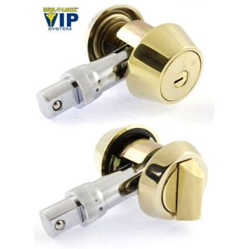 Дверной замок MUL-T-LOCK DEAD BOLT HERCULAR МТ5+ VIP латунь матовая.